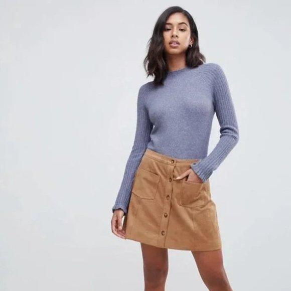Caramel faux suede mini a-line skirt by Abercrombie Size Small - Picture 1 of 7